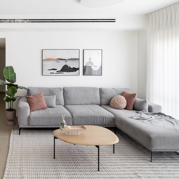 Open-plan living room designed by TwoDesign